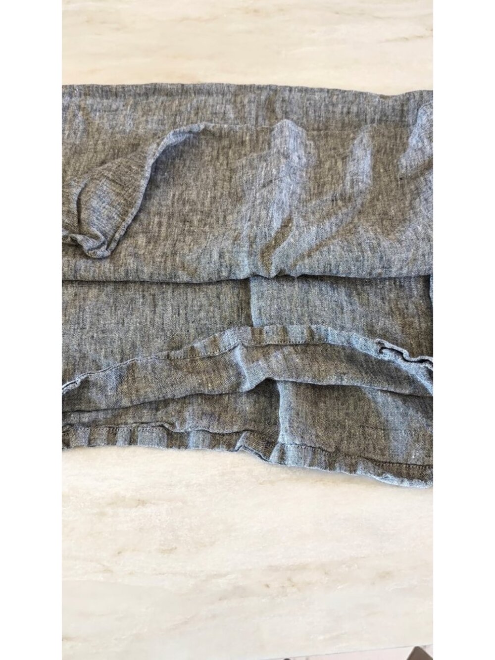 West Elm 100% Linen Flat sheet only and 1 pillow case king size 108"x102" Gray